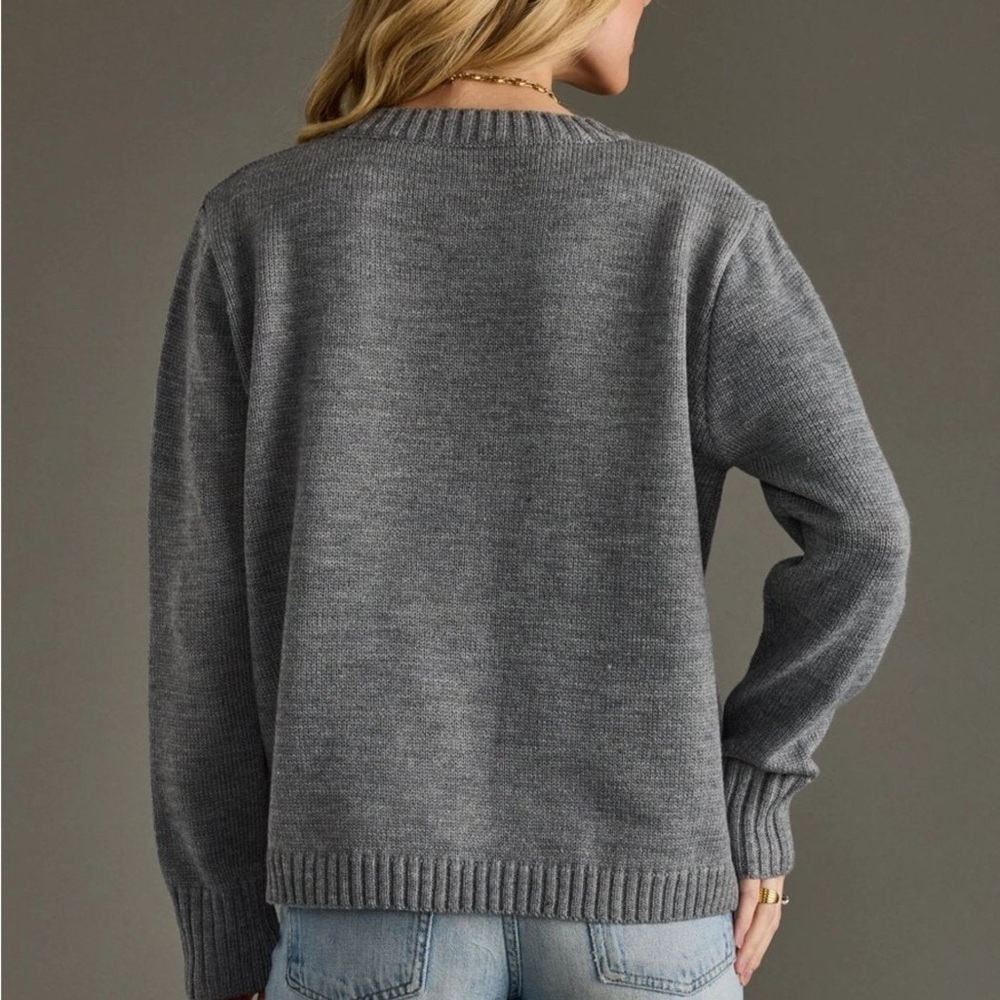 Gray Après Ski Sweater by Panache Size XL - Picture 4 of 7